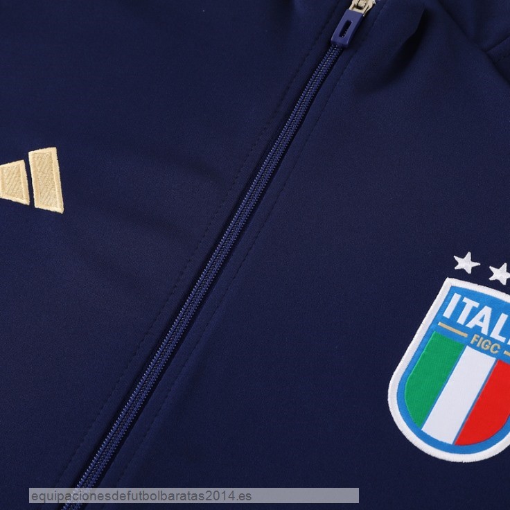 Nuevo Conjunto Completo Ropa Deportiva Con Cremallera Larga Italia 2024 Azul Marino Baratas